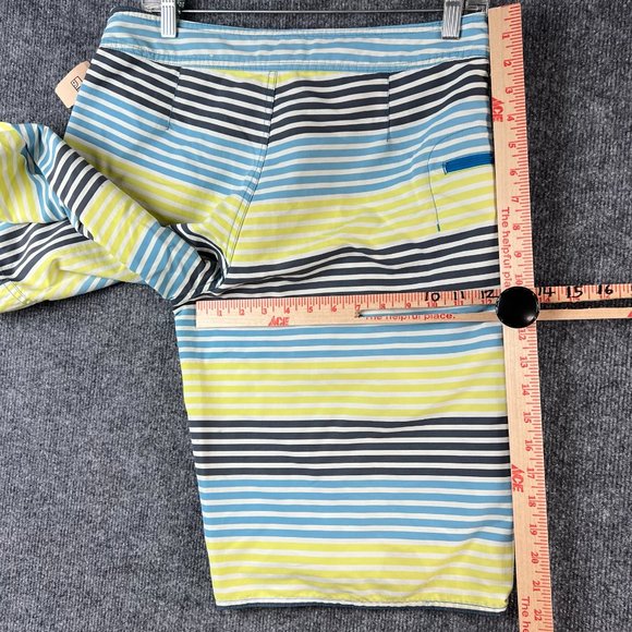 Patagonia Swim Trunks Adult 32 Medium Blue Yellow Board Shorts Bathing Suit Men - Picture 8 of 12
